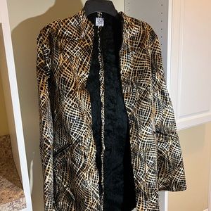 Leopard Print 3/4 Length Zip Coat Coat - Size: Small